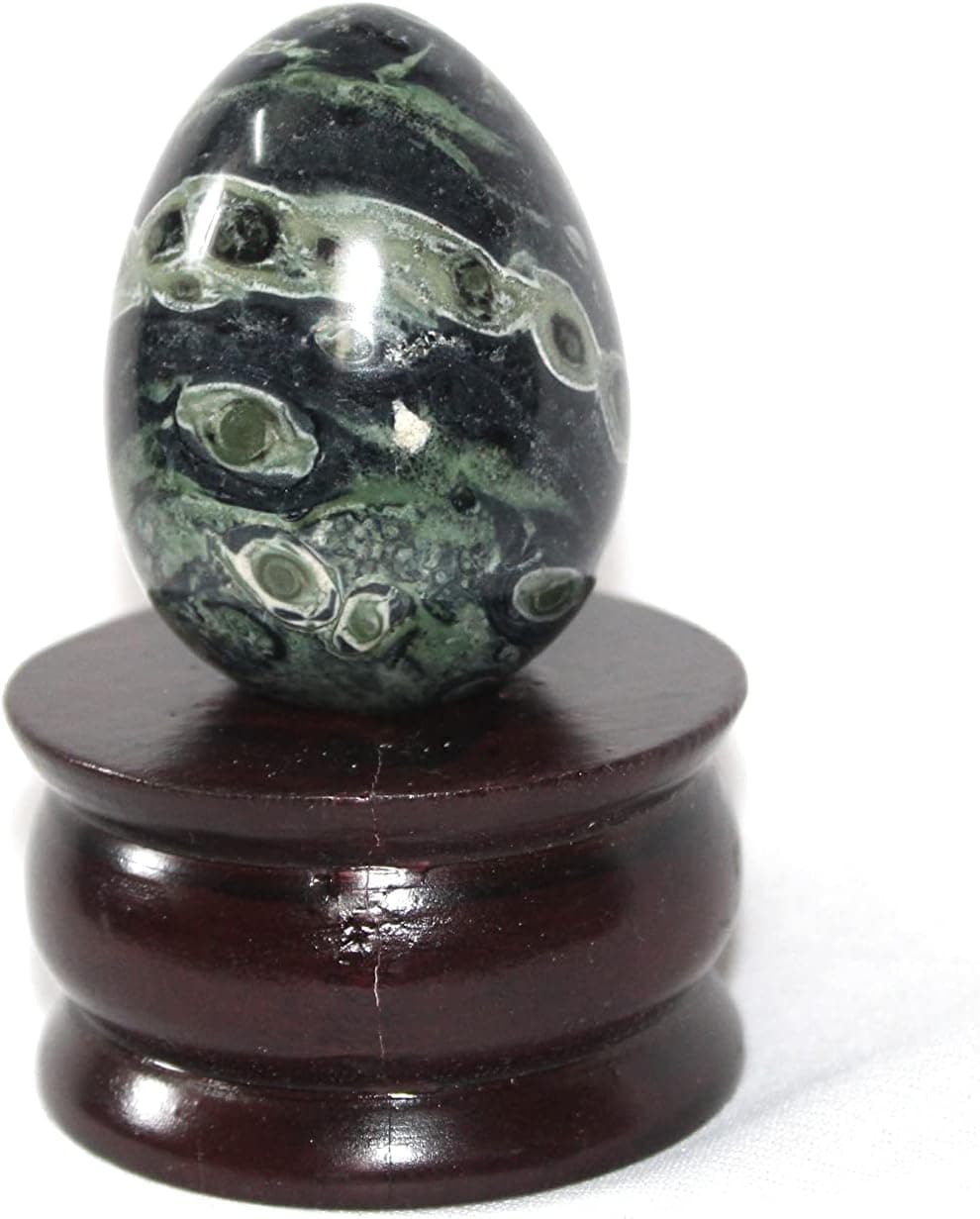 Jet Natural Kambaba Jasper Gemstone Healing Crystal Egg 45-50mm Meditation Reiki Spiritual Chakra Cleansing Balancing Gift Decor