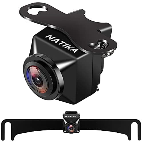 NATIKA Backup/Front View Camera: No Distorted Affect Starlight Night Vision HD Waterproof 720P AHD and TVI Hitch Backup/Reverse/Rear View Camera License Plate for Cars Pickup Trucks SUV RV Van