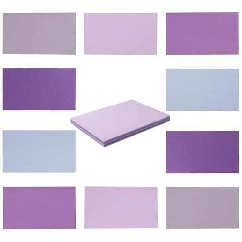 50 Sheets Small Colored Cardstock Paper 5 Colors Blank Flash Cards 250 GSM Heavy Card Stock for DIY Art Projects Cards Purple 3x5