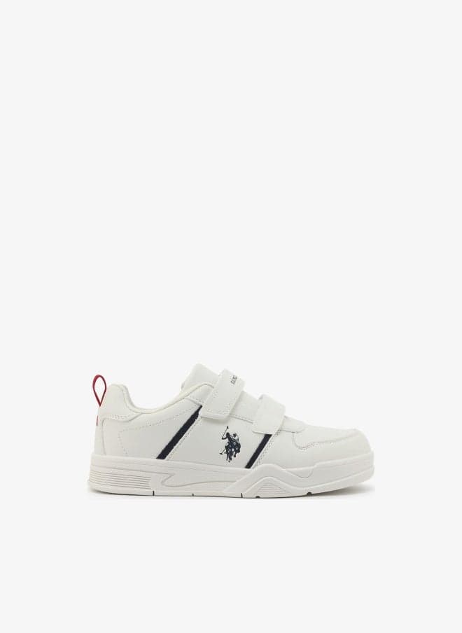 U.S. Polo Assn. Kena Boy's Comfortable Stylish Casual Everyday Low Top Sneaker - White