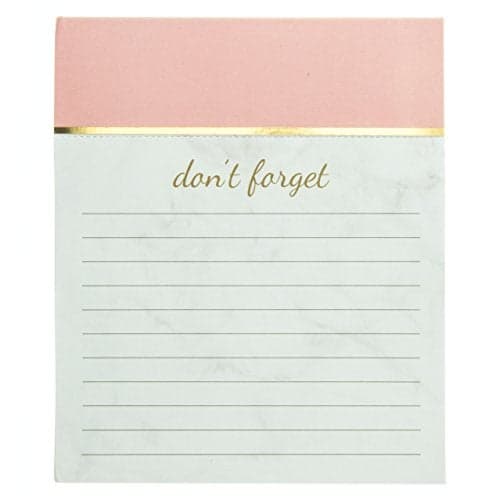 Graphique Blush Pink Jotter Notepad, Pad of Paper w/ 250 Tearable Ruled Pages, Elegant and Fun, Embellished with Gold Foil, Great for Kitchen Counters, Nightstands, Desks, and More, 4.5" x 5.5" x 1"