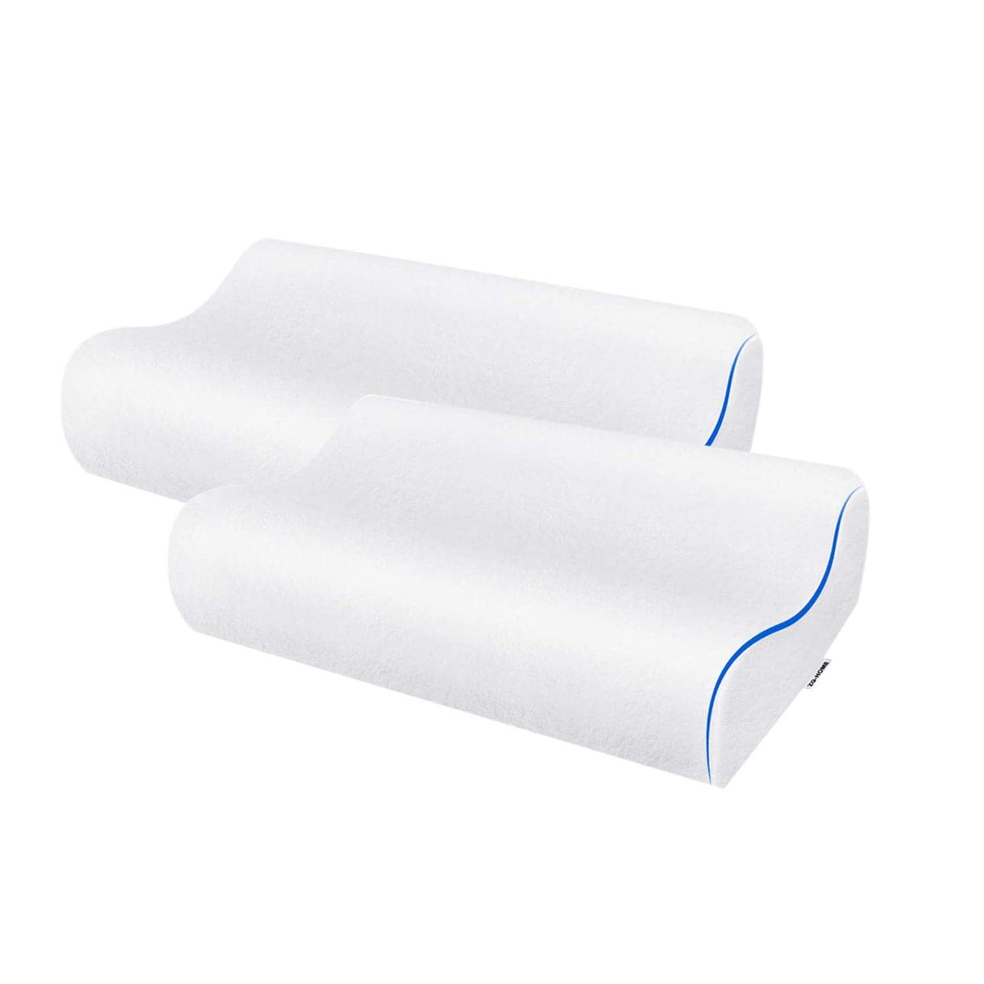 ZG Home Memory Foam Cervical Premium Pillow with Hypoallergenic Cover Orthopedic Contour Pillow Neck Shoulder Pain Relief for Back Side Stomach Sleepers 24x15 Queen 2 Pack