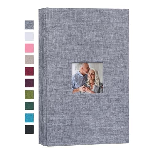Mublalbum Small Photo Album 4x6 300 Photos Linen Cover Picture Book with Horizontal Pockets for Wedding Family Anniversary and Baby (Gray)