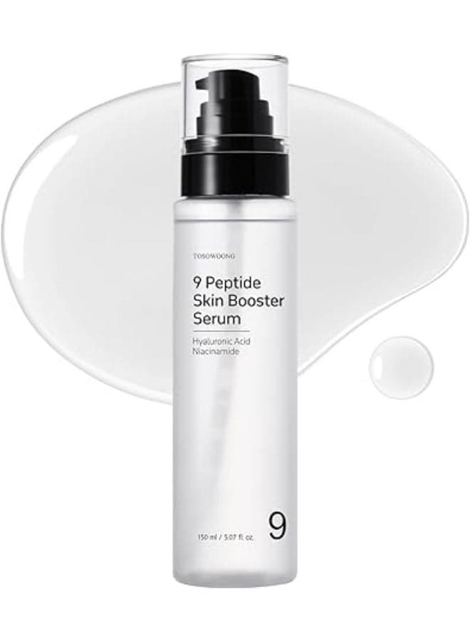 TOSOWOONG 9 Peptide Skin Booster Serum, Niacinamide & Hyaluronic Acid Facial Essence for All Skin Types, Korean Skin Care, Paraben Free, 150ml, 5.07 fl.oz