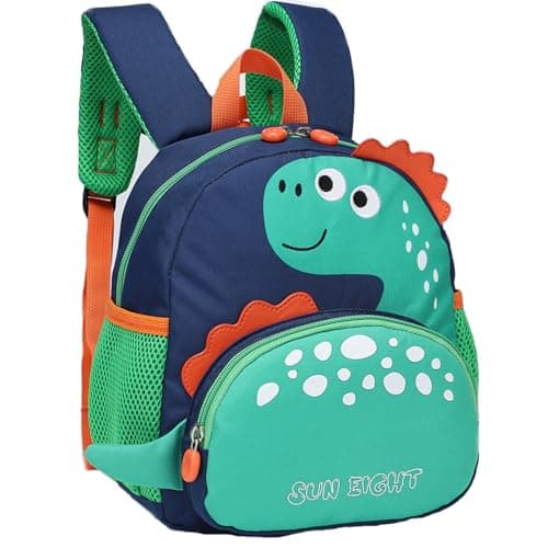 SUN EIGHT Toddler Backpack for Girls Kids Backpack Cute 3D Cartoon School Bag for Baby Boy Girls 1-5 Years Baby Backpack (Dinosaur)