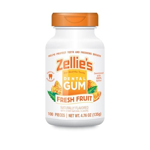 Zellies 100 Xylitol Fresh Fruit Chewing Gum No Aspartame Gluten Free Vegan Kosher 100 Count Pack of 1