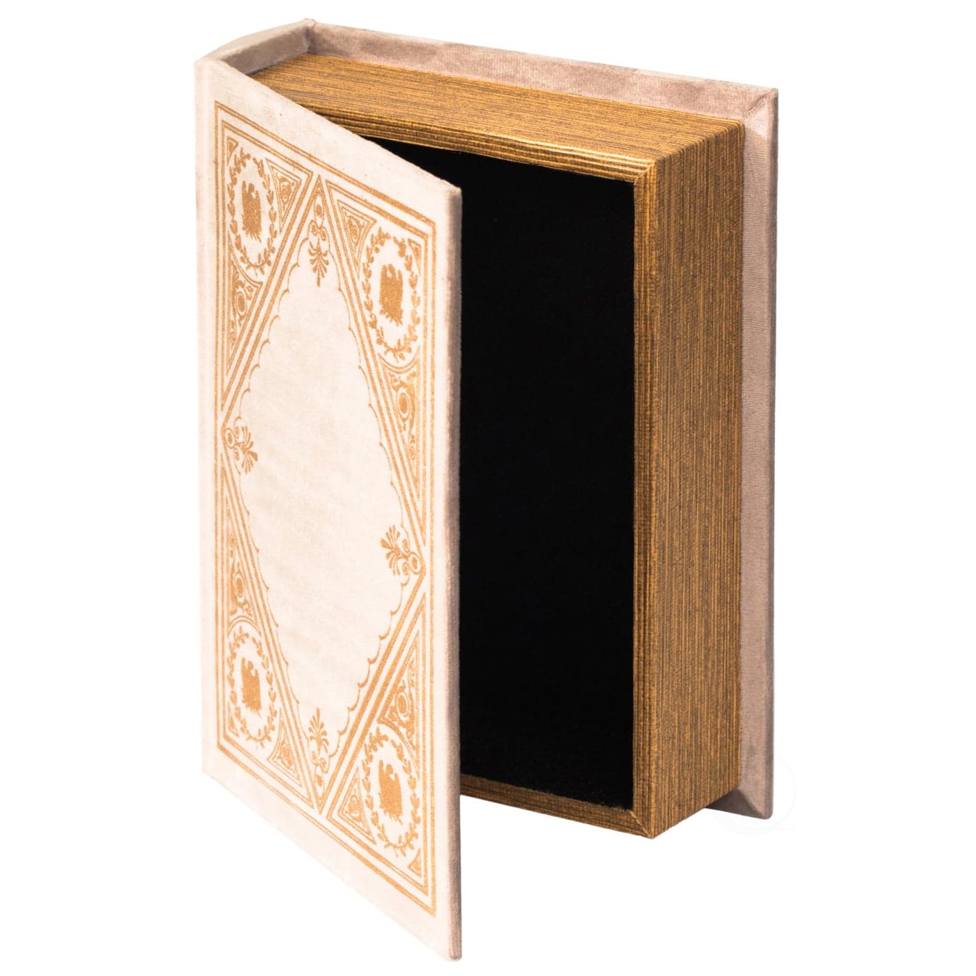 Decorative Vintage Book Shaped Trinket Storage Box Off White