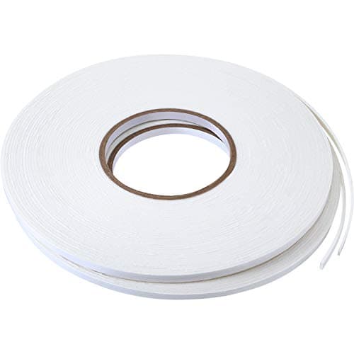 Tatuo 2 Rolls Double Sided Foam Tape 1/4 Inch by 50 Feet White PE Foam Tape Sponge Soft Mounting Adhesive for DIY Craft Picture Poster Hanging