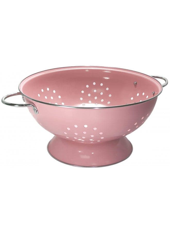 Reston Lloyd Food Prep Strainer Metal Colander, 7 Quart/ 224oz/ 6.6 L, Pink