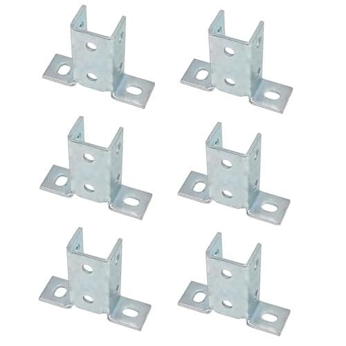 ASTAMOTOR 8 Hole Wing Shape 90 Degree Fitting Connector Bracket Braces Fit for 1/2" Bolt in 1 5/8" Strut Channel, 6 Pack