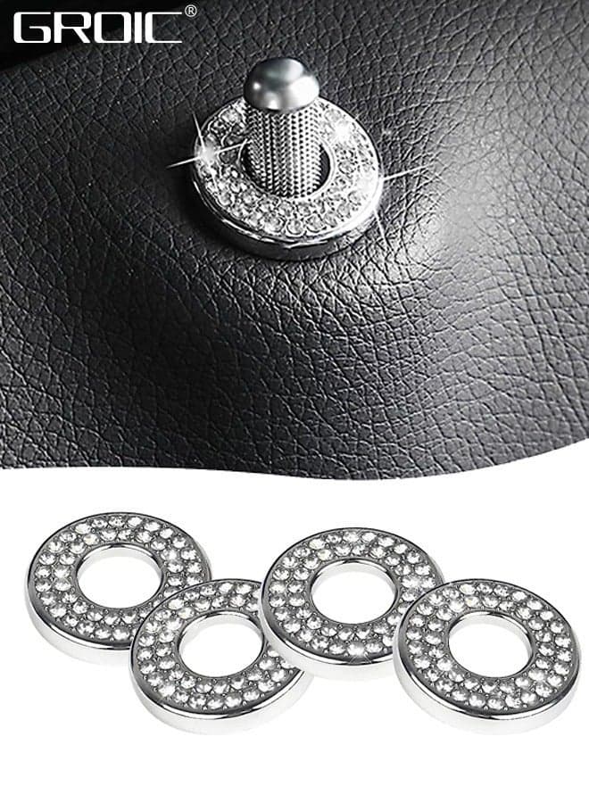 4PCS Bling Inner Car Door Lock Cover Stickers, Rhinestones Pull Rod Bolt Decorations, Crystal Auto Decals for Women Girls, Sparkly Pin Caps Mercedes-Benz A/B/C/D/E