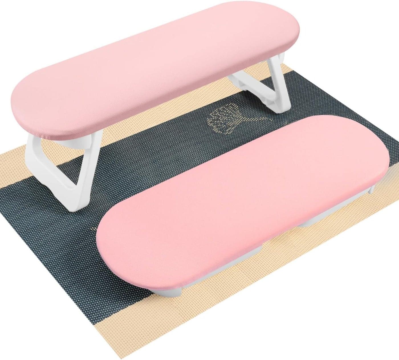 CGBE Nail Arm Rest Soft PU Leather Hand Rest With Foldable Hand Holder Nonslip Mat Nail Cushion Manicure Tool For Home Salon Use Pink
