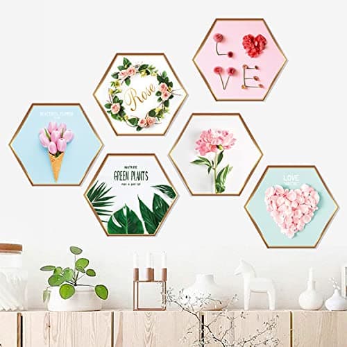 JAAMSO ROYALS Tropical Plants Pattern Frame Wall Stickers for Living Room Flowers, Floral Wall Stickers, Flower Sticker, Nature Wall Stickers, Garden Stickers for Walls of Home- Multi (60CM x 90CM)