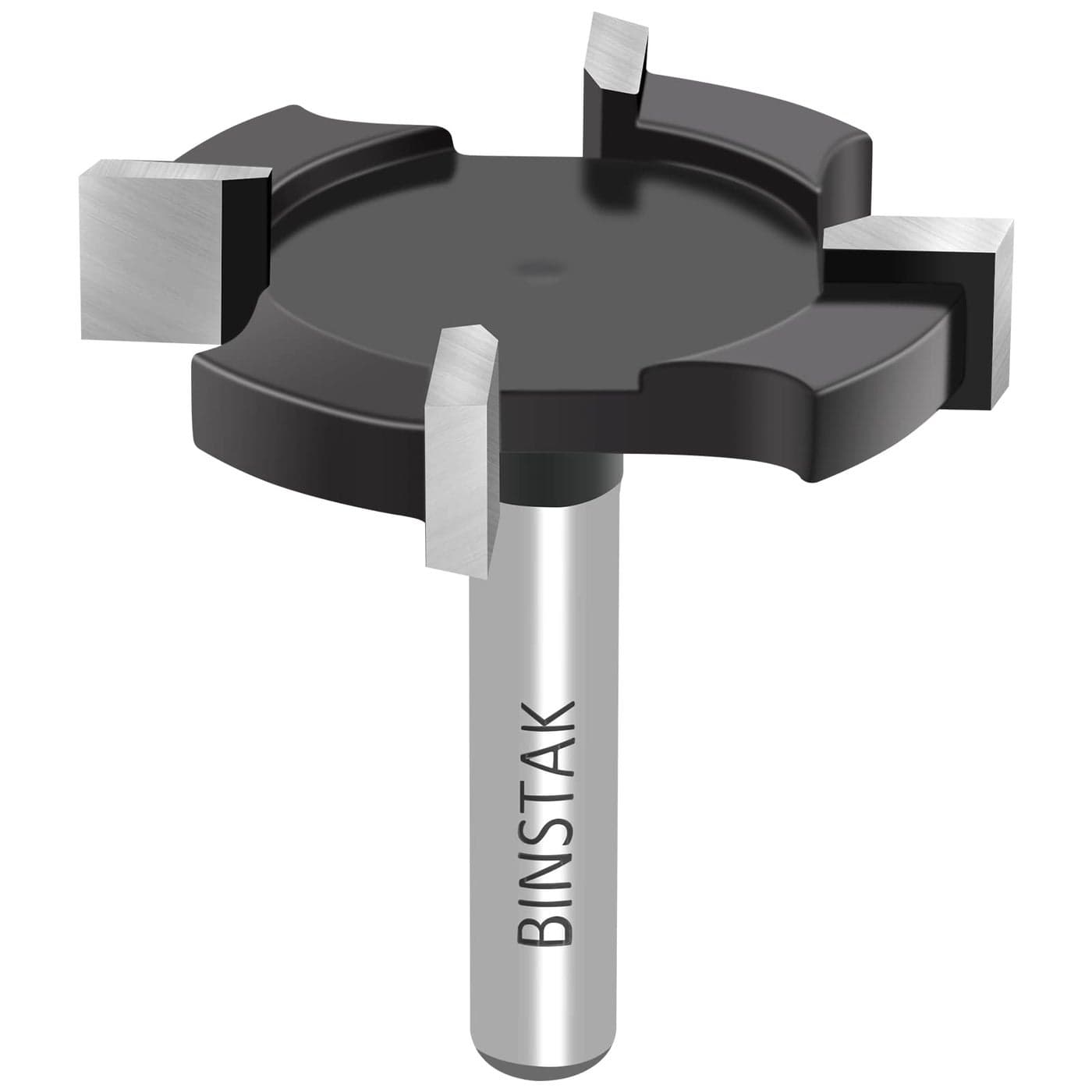 BINSTAK CNC Spoilboard Surfacing Router Bit 14 Inch Shank Extra Large 112 Inch Cutting Diameter Slab Flattening Router Bit Planing Bit Wood Planing Bit Dado Planer BitCarbide4 Wings