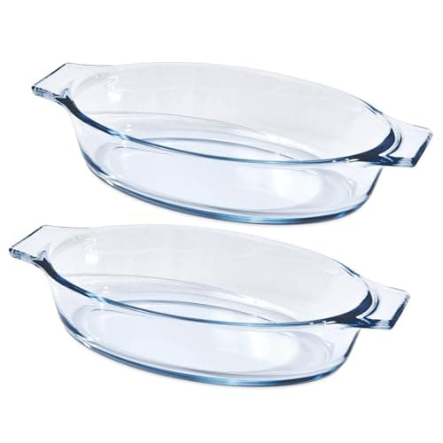 Small Casserole Dishes 2 Pack, 5 Inch Glass Square Baking Dish Individual Portion Baking Pan for Oven Microwave Air Fryer Square Egg, Clear Prep Bowls with Handle