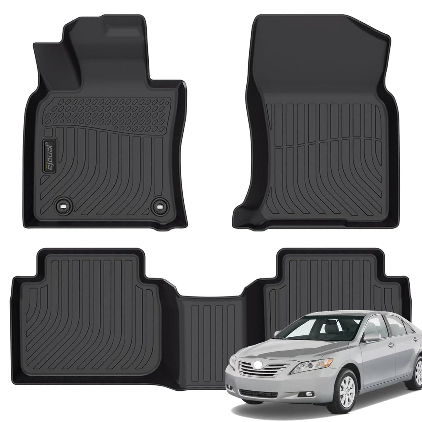 JenofaFloor Mats for Camry 20072011 Floor Liner Waterproof All Weather Car Mats Custom Fit Camry Durable TPE Rubber Mat for 20072011 Camry Accessories Black
