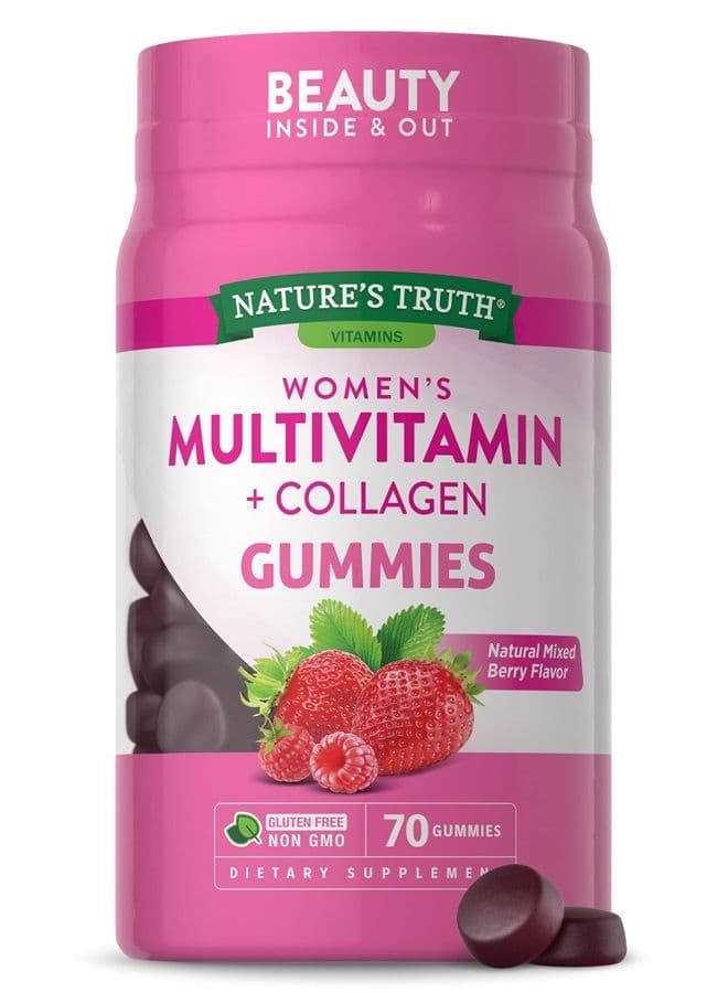 Womens Multivitamin Gummies Plus Collagen | 70 Count | Non-GMO & Gluten Free | By Natures Truth