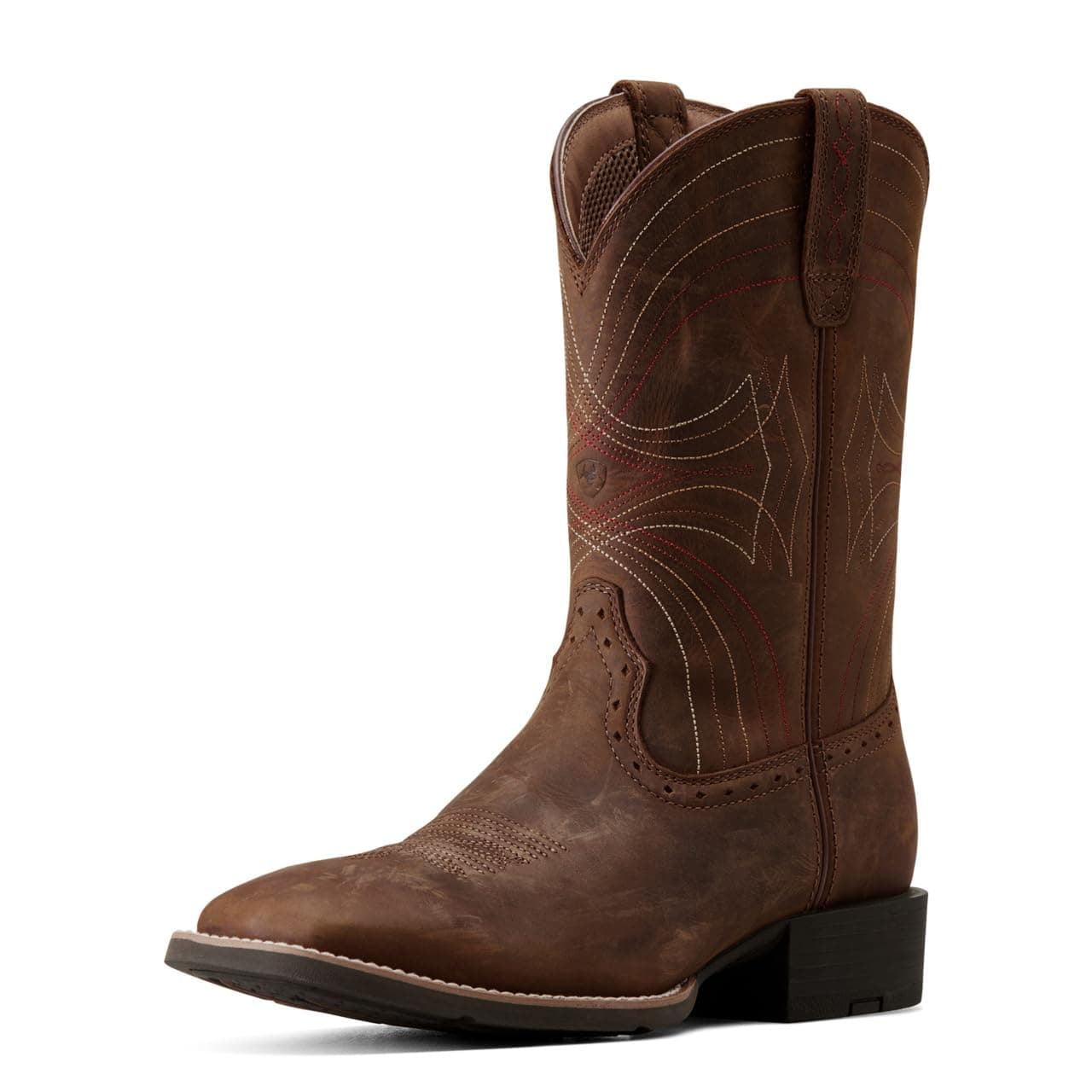ARIAT Mens Sport Wide Square Toe Western Boot Distressed Brown 13