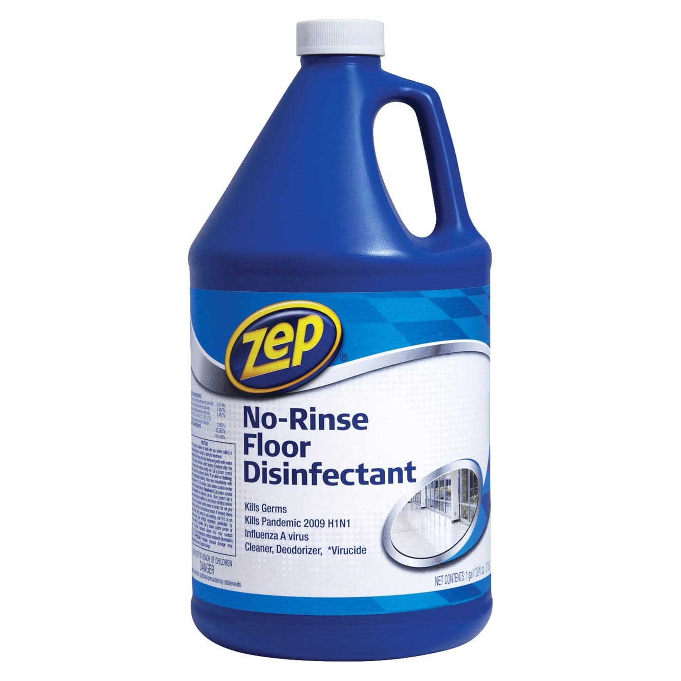 Zep, ZPEZUNRS128, No Rinse Floor Disinfectant, Blue,1Each