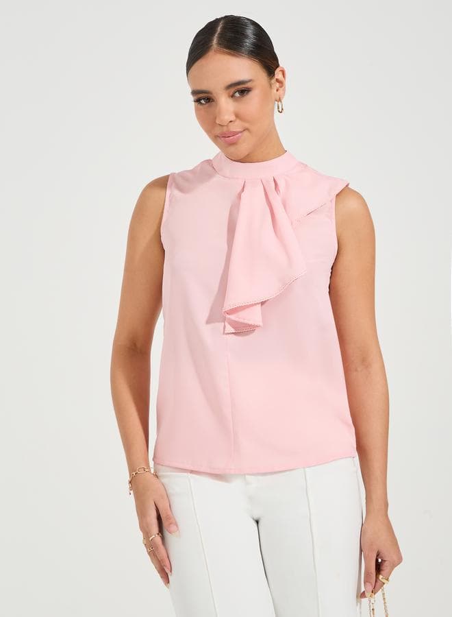 Styli Regular Fit Sleeveless Ruffle Detail Top
