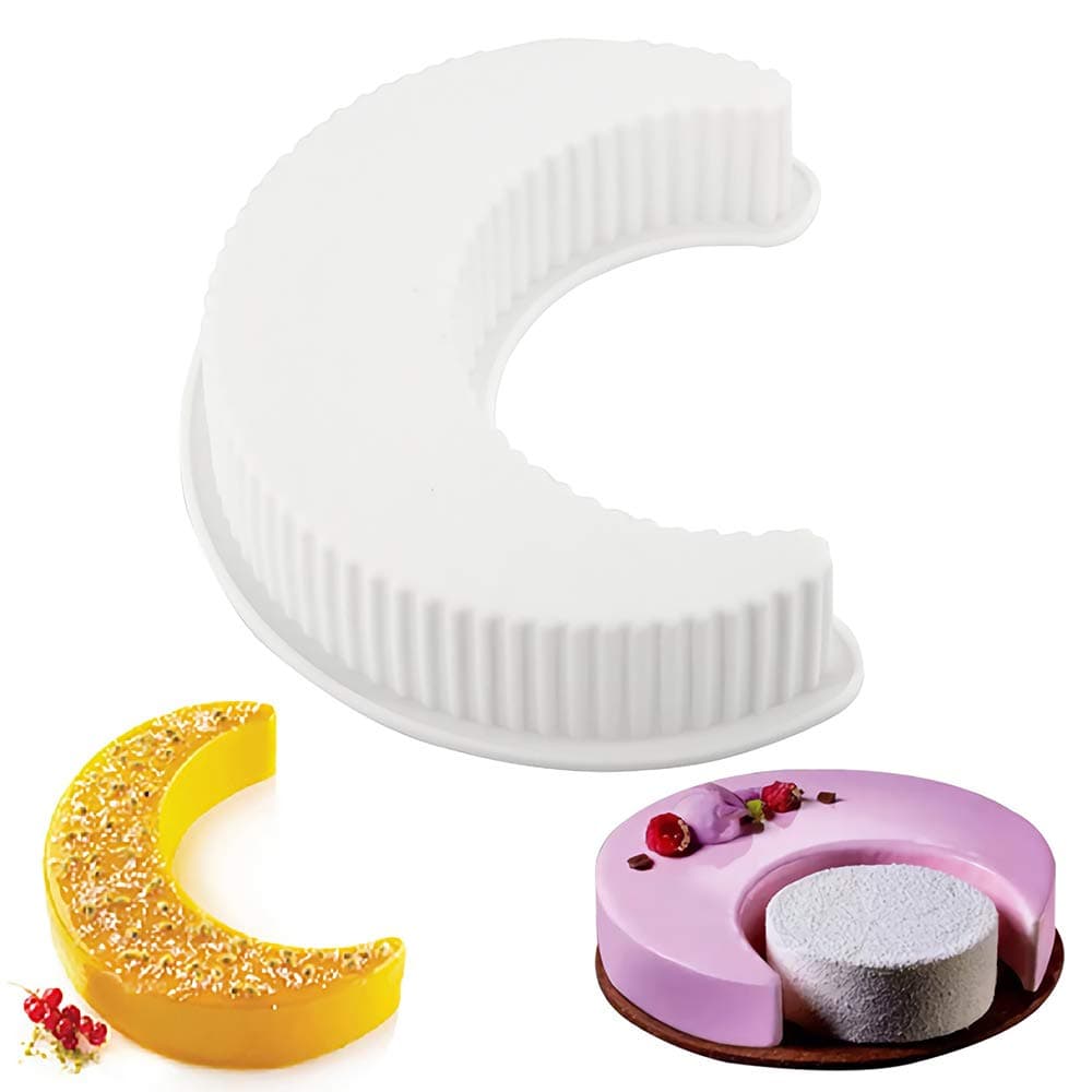 HiParty Crescent Moon Shape Silicone Cake Pan Crescent Moonlight Sonata Mousse Cake Bread Pizza Baking Mold Kitchen Bakeware Tools