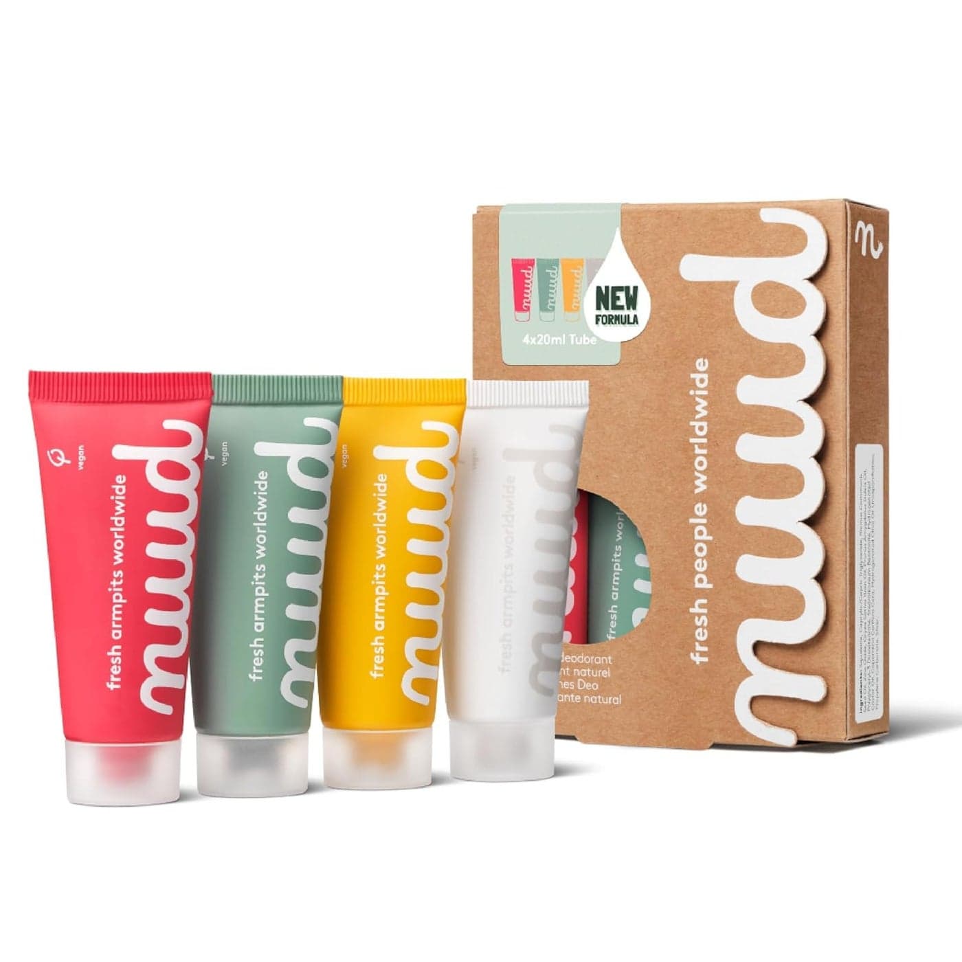 nuud Family Pack 4 x 20ml value deal natural vegan cream deodorant effective for 3 days no perfume no aluminium no alcohol for women men 10 months supply dermatologically approved