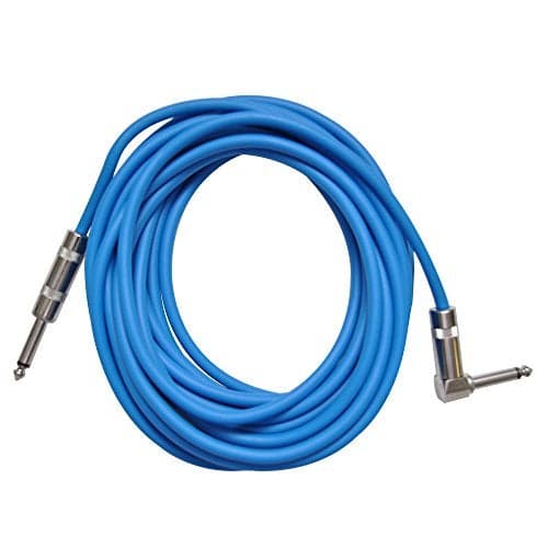 Seismic Audio SAGC20R-Blue Blue 20-Feet Right Angle to Straight Guitar Cable