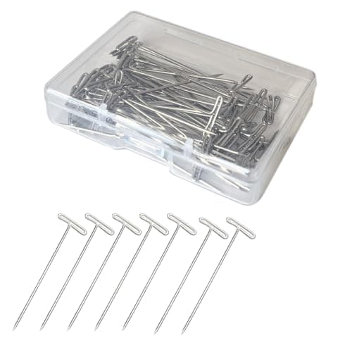 T Pins 50 Pack Tpin 2 Inch Wig Pin for Blocking Knitting Modelling Crafts and Wig Making