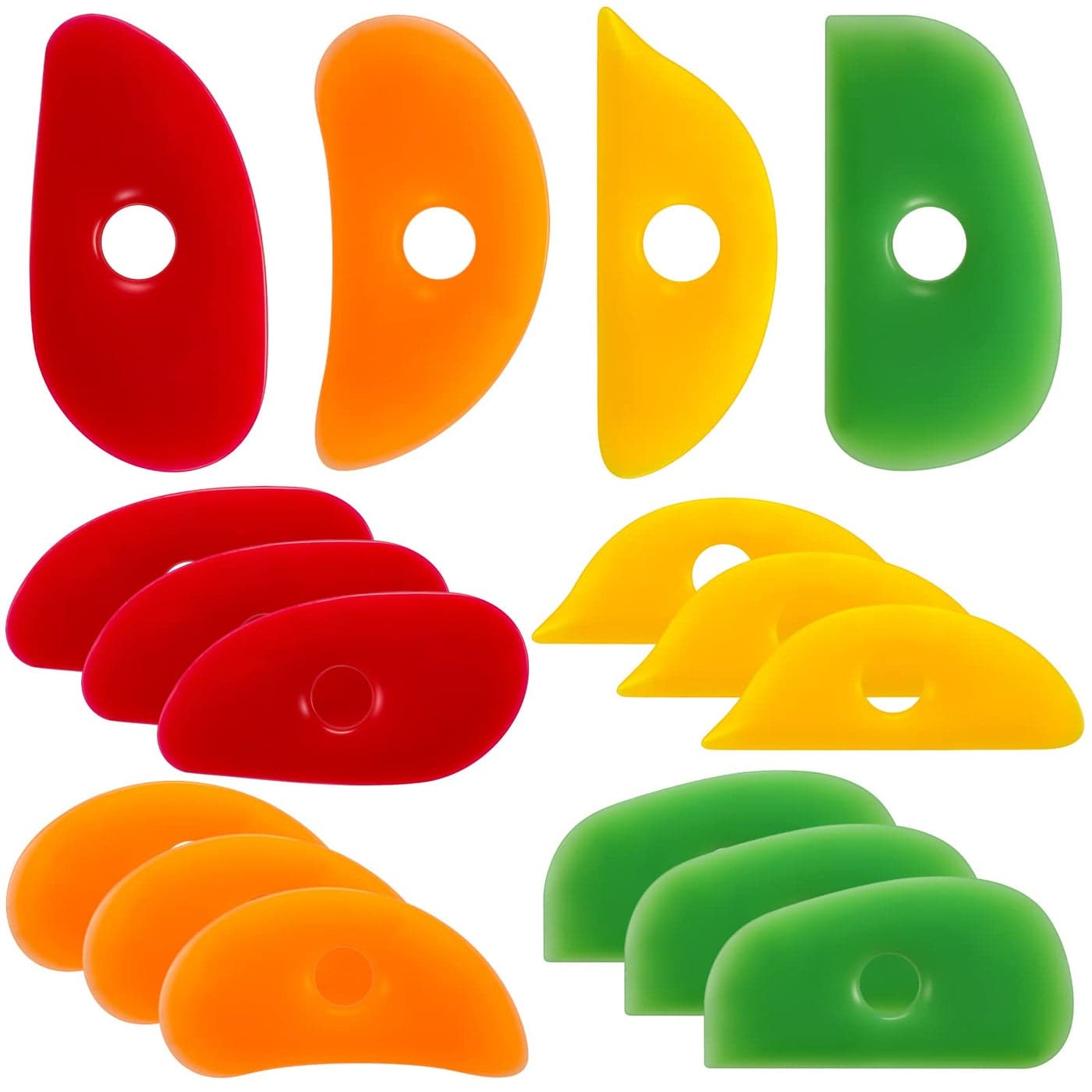 Sherr 12 Pcs Soft Rubber Rib for Pottery Clay Silicone Ceramics Tools Multi Styles Pottery Rubber Clay Ceramic Ribs for DIY Smooths Shapes Sculpting Ceramics ToolClassic StyleClassic Color