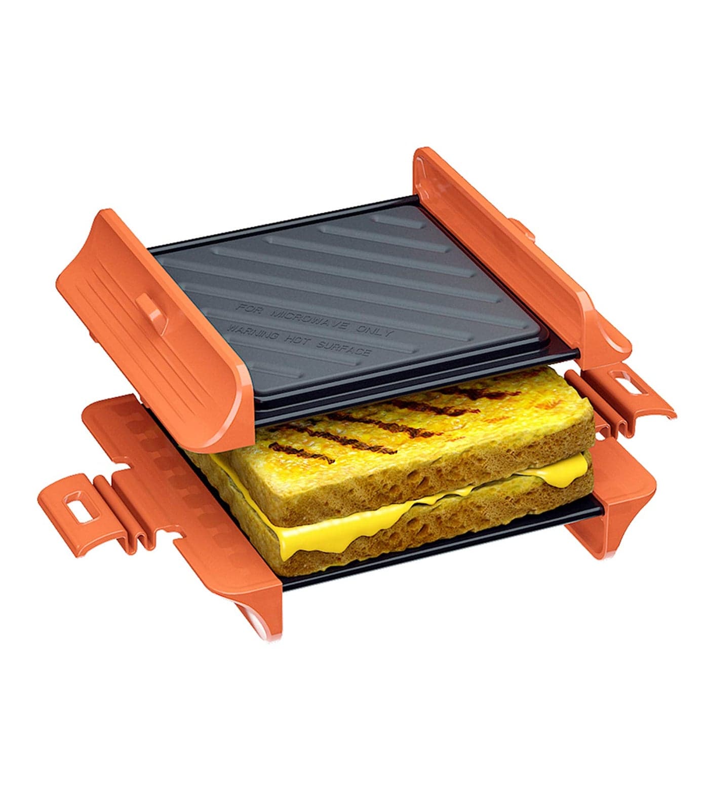 Microwave Sandwich Maker Panini Press Sandwich Maker Microwave Grill Tray Crisper Grill Fast and Dishwasher Safe