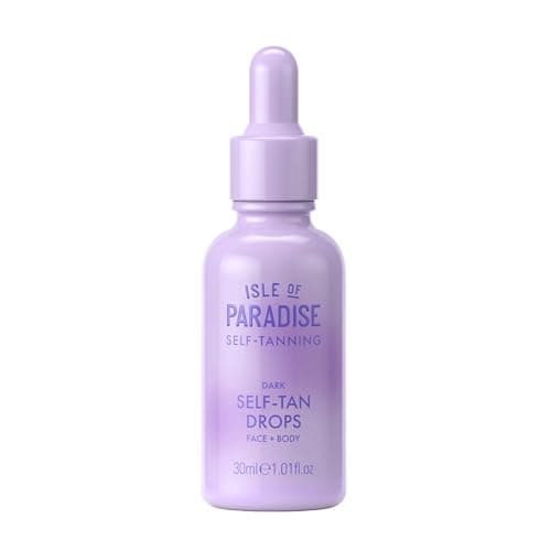 Isle of Paradise Self Tanning Face Body Drops Dark Self Tanner Drops for a Natural Bronze Longlasting Tan Cruelty Free Fragrance Free DermatologistApproved 101 fl oz
