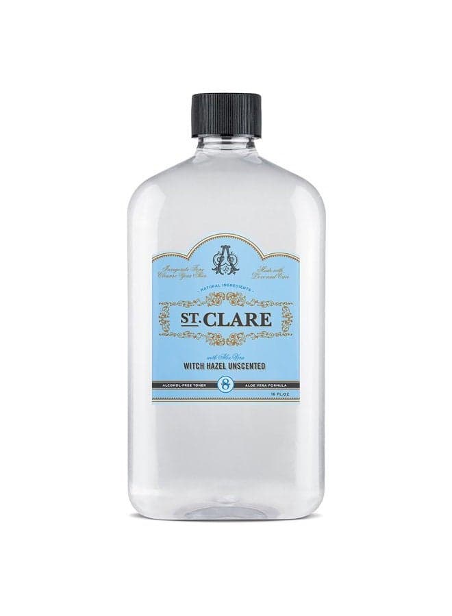 EOSVAP St Clare Alcohol Free Witch Hazel Facial Toner - Organic Witch Hazel Toner with Aloe Vera for Face and Skin - Witch Hazel Alcohol Free and Fragrance Free, Unscented Toner Witch Hazel, 16 Ounce