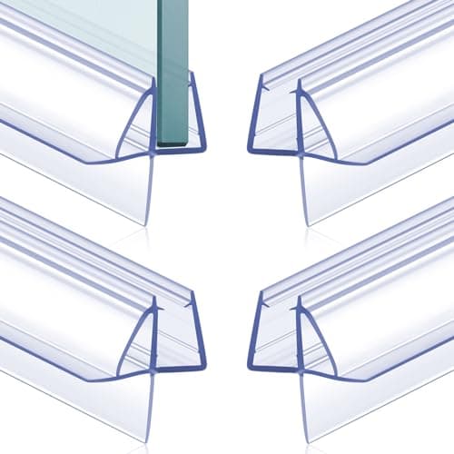 Frienda 2 Pcs Shower Door Bottom Seal 14 x 36 Clear PVC Glass Door Sweep Shower Frameless Seal Strip for Replacement Stopping Leaks and Creating Water Barrier