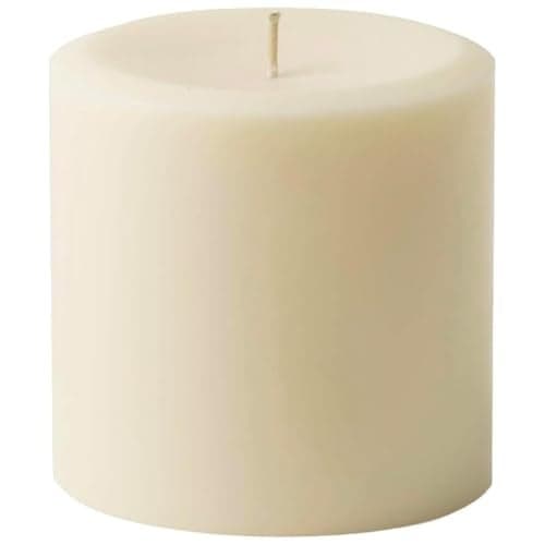 Mister Candle Dripless Vanilla Scented Ivory Pillar Candle Hand Made Vanilla Pillar Candles with Essential Oils for Home Decor, Premium Wax, 80 Hr Burn Time (4x4 inch)