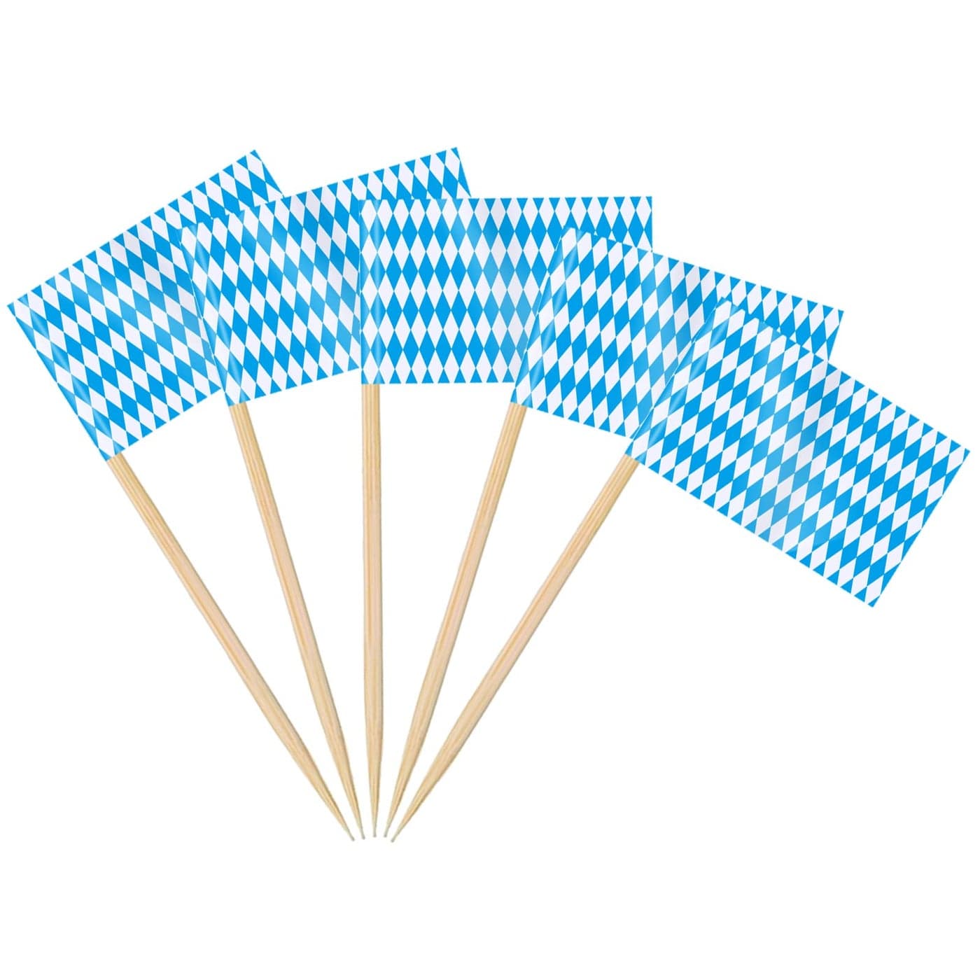 AhfuLife 100pcs Oktoberfest Toothpick Flags Cake Toppers Cocktail Stick Flag for Oktoberfest Decor Sandwich Food Cupcake Toppers Tableware World Cup Party Supplies Pub Decor