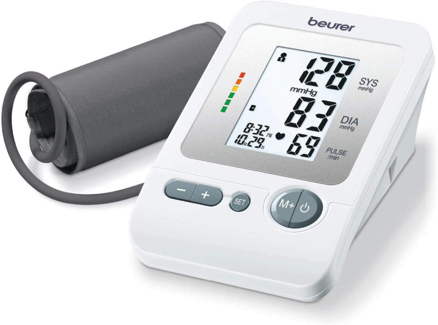Beurer BM26 Upper Arm Blood Pressure Monitor Large Cuff 4 Users Automatic Digital Large Display Irreg Heartbeat Detector Cuff Circ 87165 Home Use BP Machine Kit Highly accurate