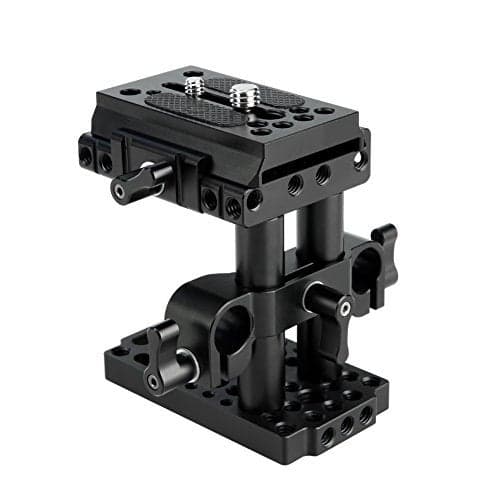 NICEYRIG 15mm Rail Riser Rig System Quick Release Base Kit with QR Plate 15mm Rod Riser Clamp Short Rods Applicable DSLR Camera