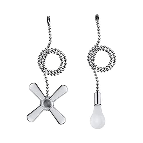 Ceiling Fan Pull Chain 2pcs 3mm Diameter Beaded Ball Fan Pull Chain 136 Inches Fan Pulls Set with ConnectorNickel