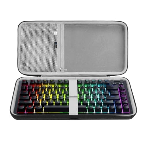 GEEKRIA 75 Keyboard Hard Shell Case Compatible with Razer BlackWidow V4 75 YUNZII B75 PRO Keychron Q1 HEQ1 Ultra Aula S75 PRO Travel Carrying Bag for 84 Key Computer Keyboard Slim