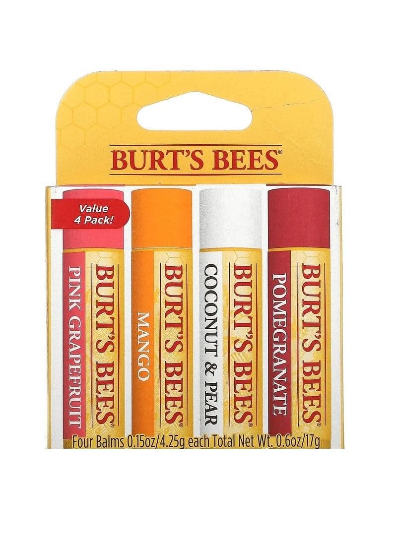 Burts Bees 100 Natural Moisturizing Lip Balm Superfruit 4 Tubes in Box