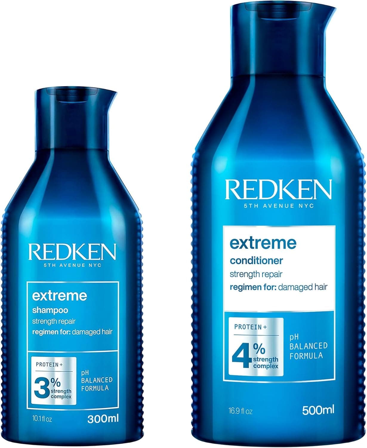 REDKEN Extreme Shampoo 300ml and Conditioner 500ml For Damaged Hair Repairs Strength and Adds Flexibility
