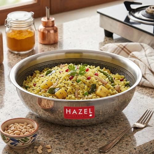 HAZEL Triply Non Stick Tasla | 22 cm - 2L | Metal Spatula Friendly | Induction Compatible
