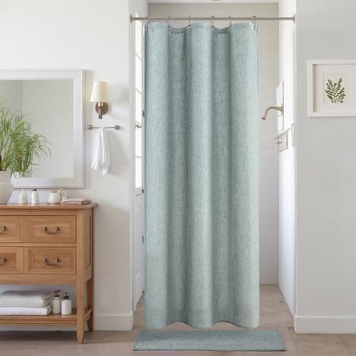 KOUFALL Kids Shower Curtain for Bathroom,Sea Life Theme Unisex Small Stall Size Mermaid Shower Curtain Set with Hooks,36 x 72 Inch