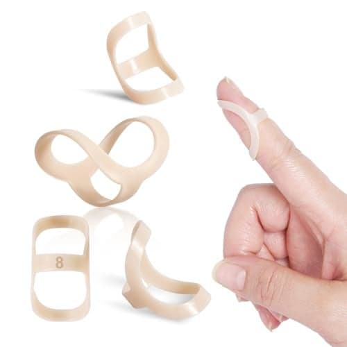 UAKIKAU Oval Finger Splint 6 pcs, Finger Splints for Arthritis, Mallet Finger, Trigger Finger Splint, hypermobility(EDS) finger For Thumb/Middle,/Index/Pinky or Ring Finger(size 4,5 each 3pcs)
