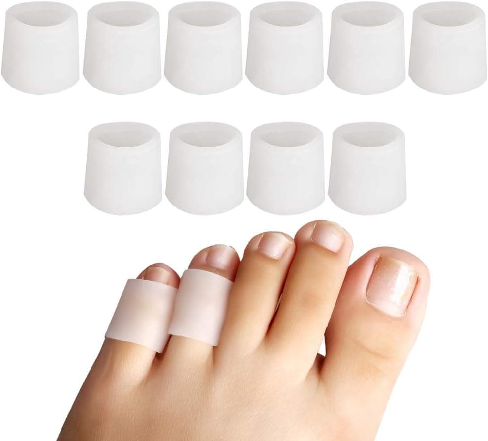 nuosen 5 Pairs Toe Protectors Soft Gel Toe Sleeves For Corns Remover Protecting From Blister Grinding Feet