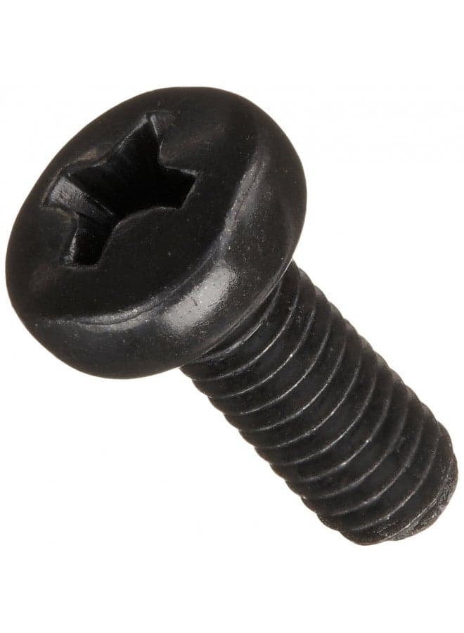 Small Parts M410D7985AB Steel Pan Head Machine Screw, Black Oxide Finish, Meets DIN 7985, #2 Phillips Drive, M4-0.7 Thread Size, 10 mm Length, Fully Threaded, Import (Pack of 100)