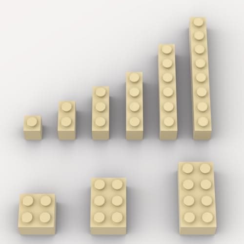 YUJHITP 100pcs Tan Classic Building Blocks Compatible with LEGO Age 6