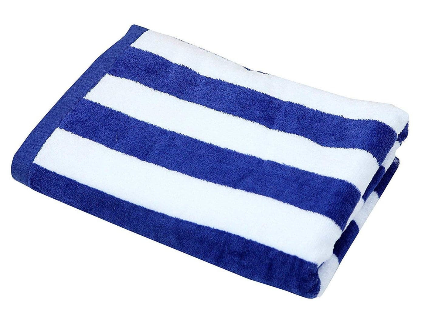 Sanjeev Textiles Cotton Towel 450 GSM White Blue