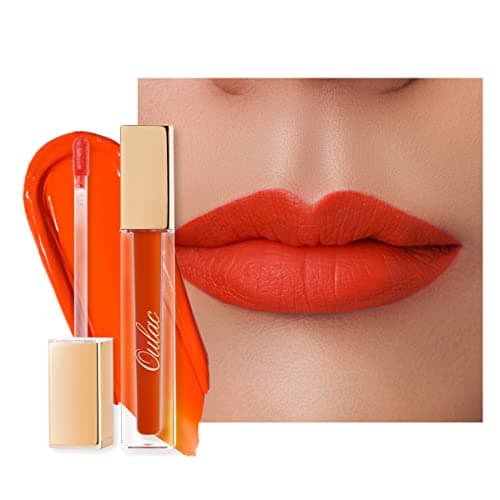 Oulac Matte Liquid Orange Lipstick for Women Long Lasting Lipstick Waterproof Lip Stain No Transfer Creamy High Pigmented Formula with Rose Oil Vegan CrueltyFreeOrange Red M07