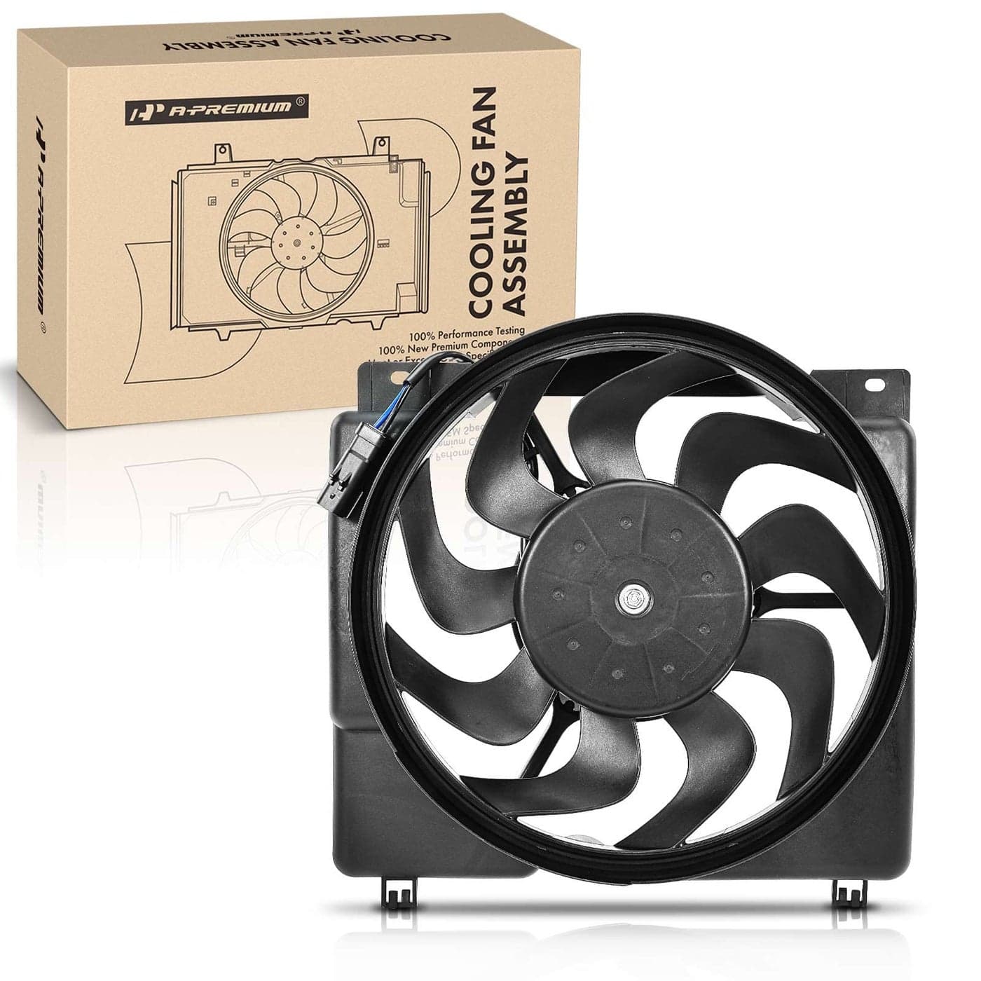 APremium Radiator Fan Assembly Compatible with Jeep Models Cherokee 19872001 Comanche 19871992 Wagoneer 19871990 Replace 67400782 52028337AC